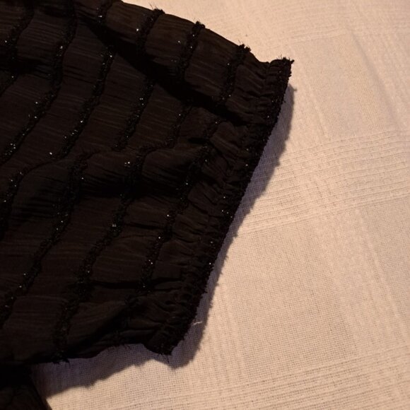 Torrid size 2 2X Abbey Lurex Chiffon Puff short sleeved top, New - Picture 5 of 10